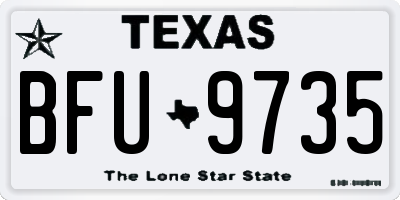 TX license plate BFU9735