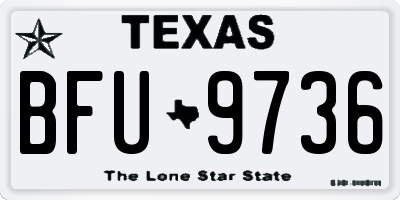 TX license plate BFU9736