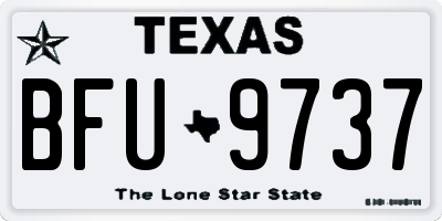 TX license plate BFU9737