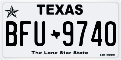 TX license plate BFU9740