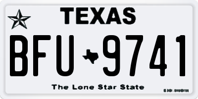 TX license plate BFU9741