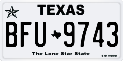 TX license plate BFU9743