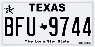TX license plate BFU9744