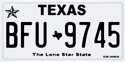 TX license plate BFU9745