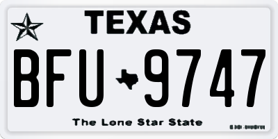 TX license plate BFU9747