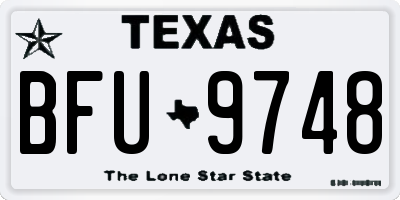 TX license plate BFU9748
