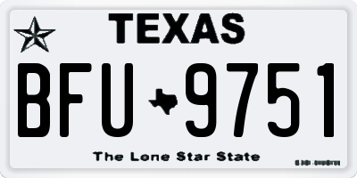 TX license plate BFU9751