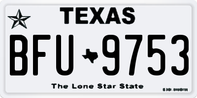 TX license plate BFU9753