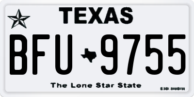 TX license plate BFU9755