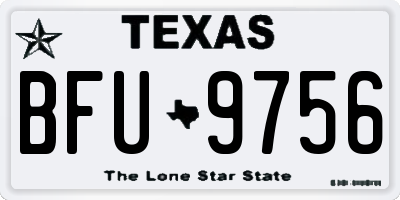 TX license plate BFU9756