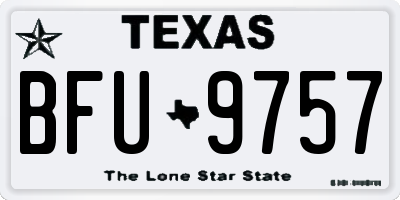 TX license plate BFU9757