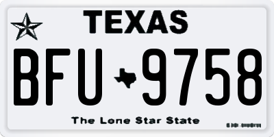 TX license plate BFU9758