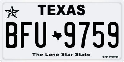 TX license plate BFU9759