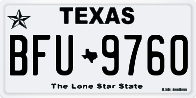 TX license plate BFU9760