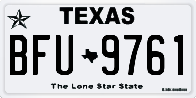 TX license plate BFU9761