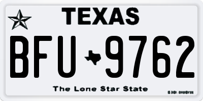 TX license plate BFU9762