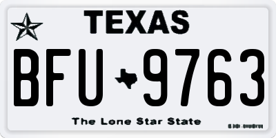 TX license plate BFU9763