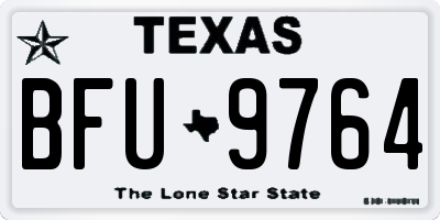 TX license plate BFU9764