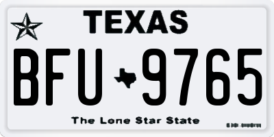 TX license plate BFU9765