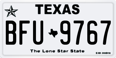 TX license plate BFU9767