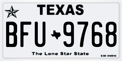 TX license plate BFU9768