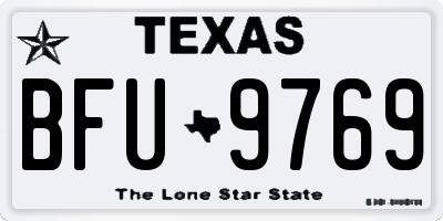 TX license plate BFU9769