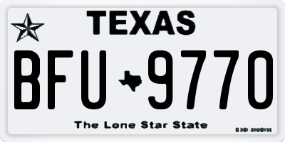 TX license plate BFU9770