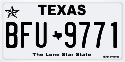 TX license plate BFU9771