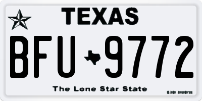 TX license plate BFU9772