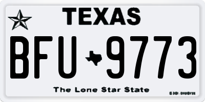 TX license plate BFU9773