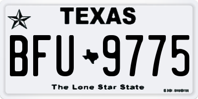 TX license plate BFU9775
