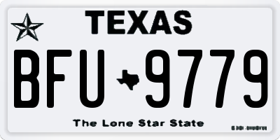 TX license plate BFU9779