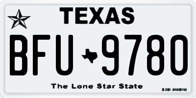 TX license plate BFU9780