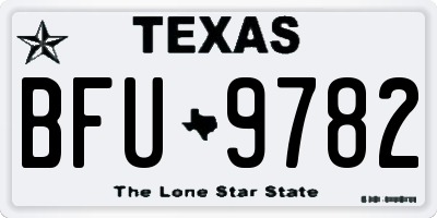 TX license plate BFU9782