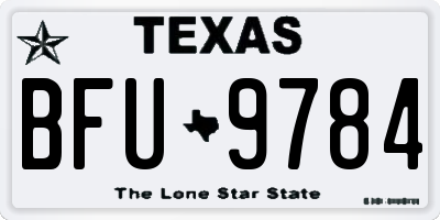 TX license plate BFU9784