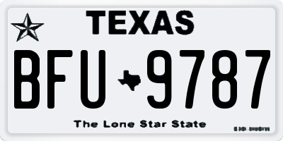 TX license plate BFU9787