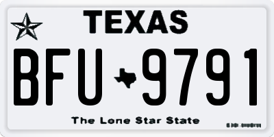 TX license plate BFU9791