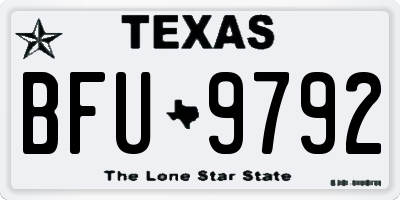TX license plate BFU9792