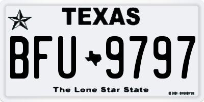 TX license plate BFU9797