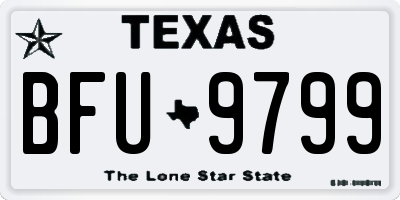 TX license plate BFU9799