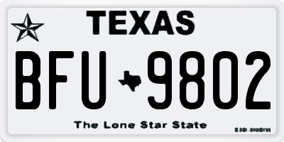 TX license plate BFU9802