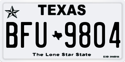 TX license plate BFU9804