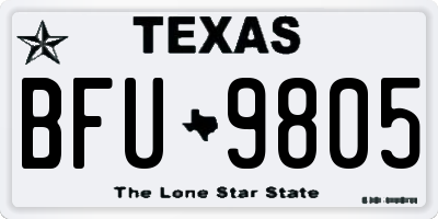 TX license plate BFU9805