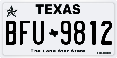 TX license plate BFU9812