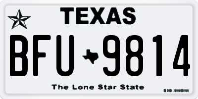 TX license plate BFU9814