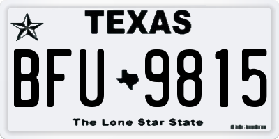 TX license plate BFU9815