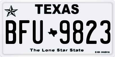 TX license plate BFU9823