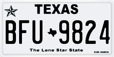 TX license plate BFU9824