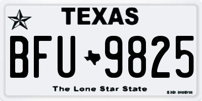 TX license plate BFU9825