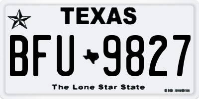 TX license plate BFU9827